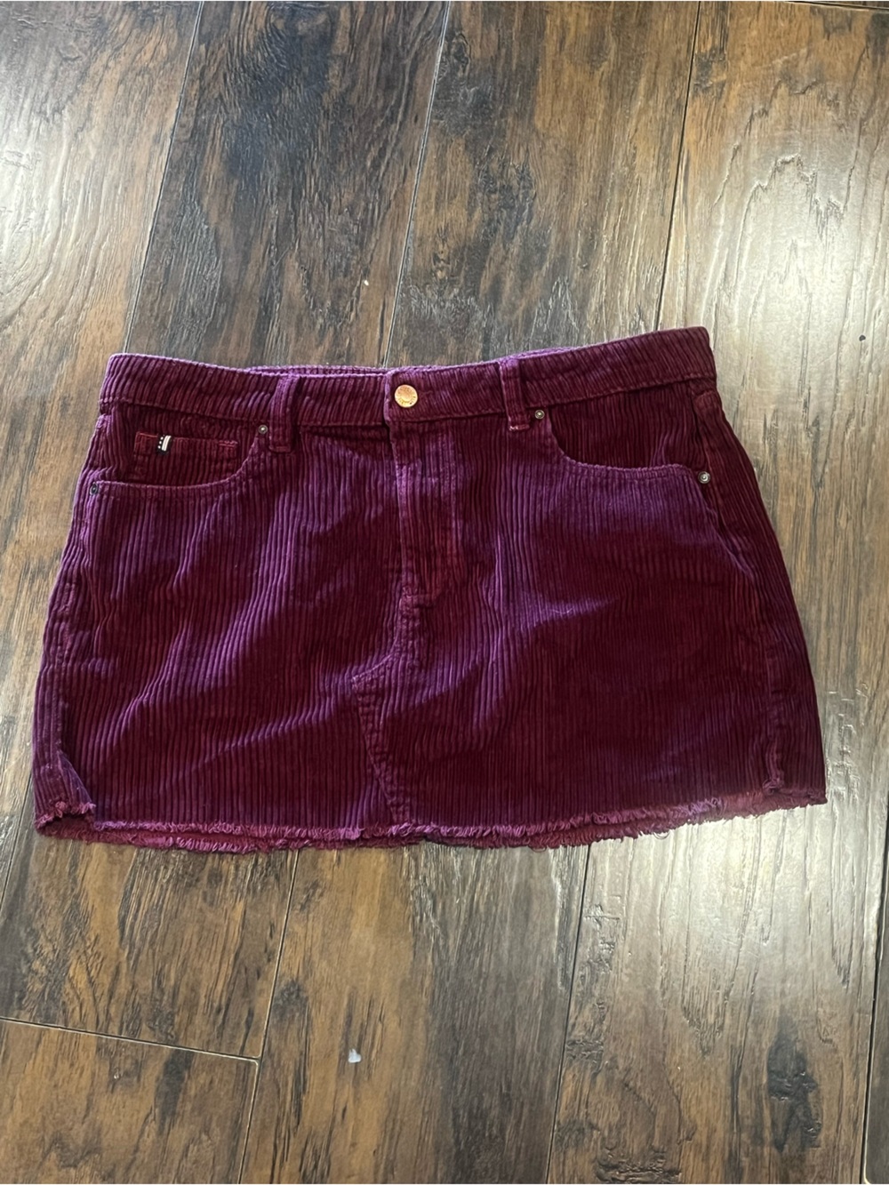 U.S. Polo Assn. Corduroy Mini Skirt in Deep Burgundy